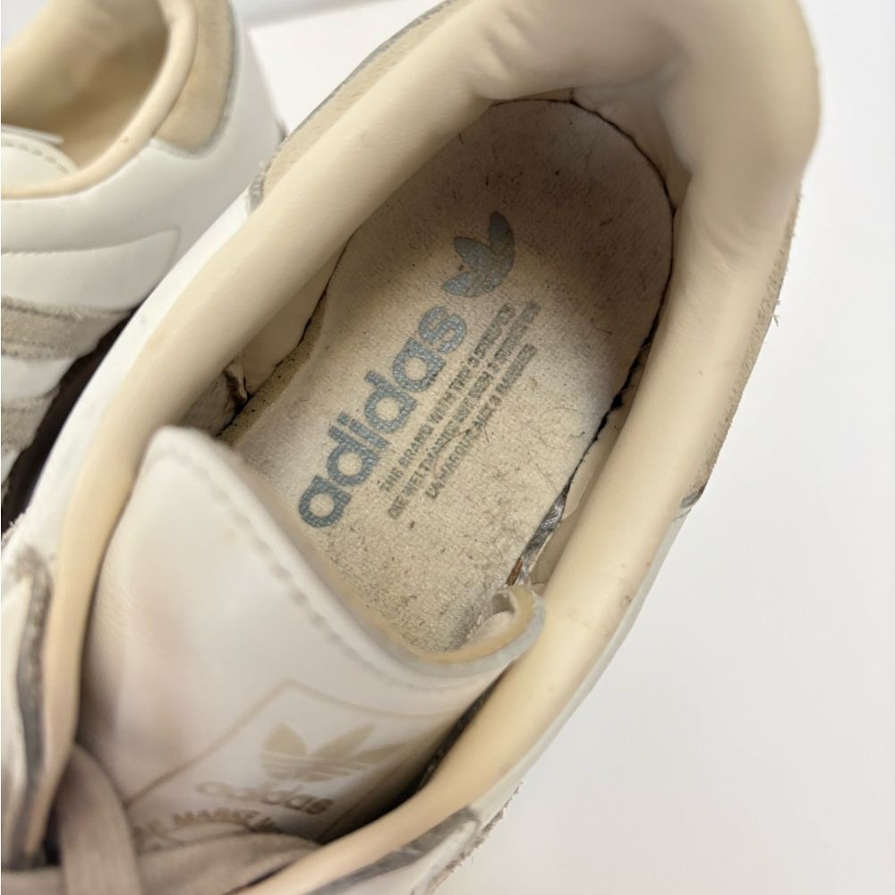 adidas Samba Leather White Brown Lace Up Rubber Outsole Womans Athletic Shoes8.5 - Picture 7 of 9